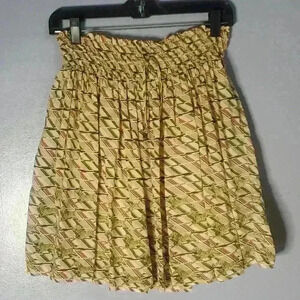 Anthropologie LIE Smocked Waist Zebra Full Mini Skirt sz M